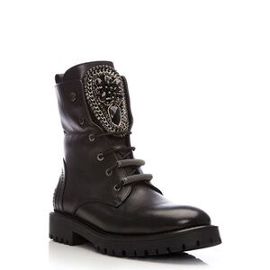 $460 Nila The Ultimate Glam Leather Ankle Boots Black Size 36/36.5